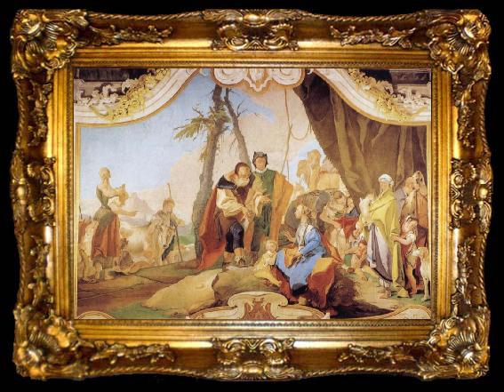 framed  Giovanni Battista Tiepolo Rachel Hiding the Idols from her Father Laban, ta009-2